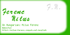 ferenc milus business card